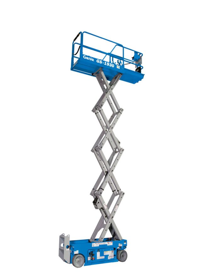 Genie GS-1930 scissor lift in up position