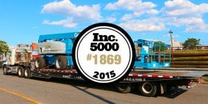 2015 INC 5000 badge #1869 Durante Rentals