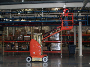 JLG Toucan 26e Mast Boom Lift indoors