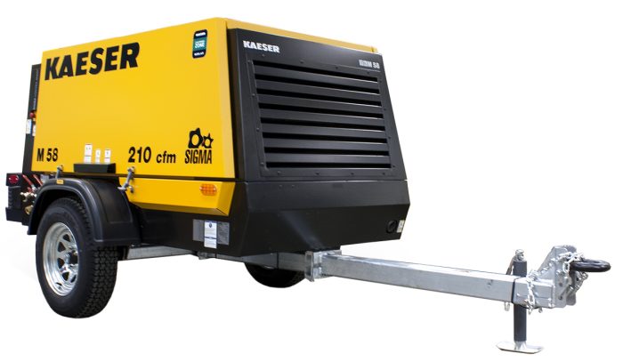 Kaeser M58 210CFM yellow air compressor